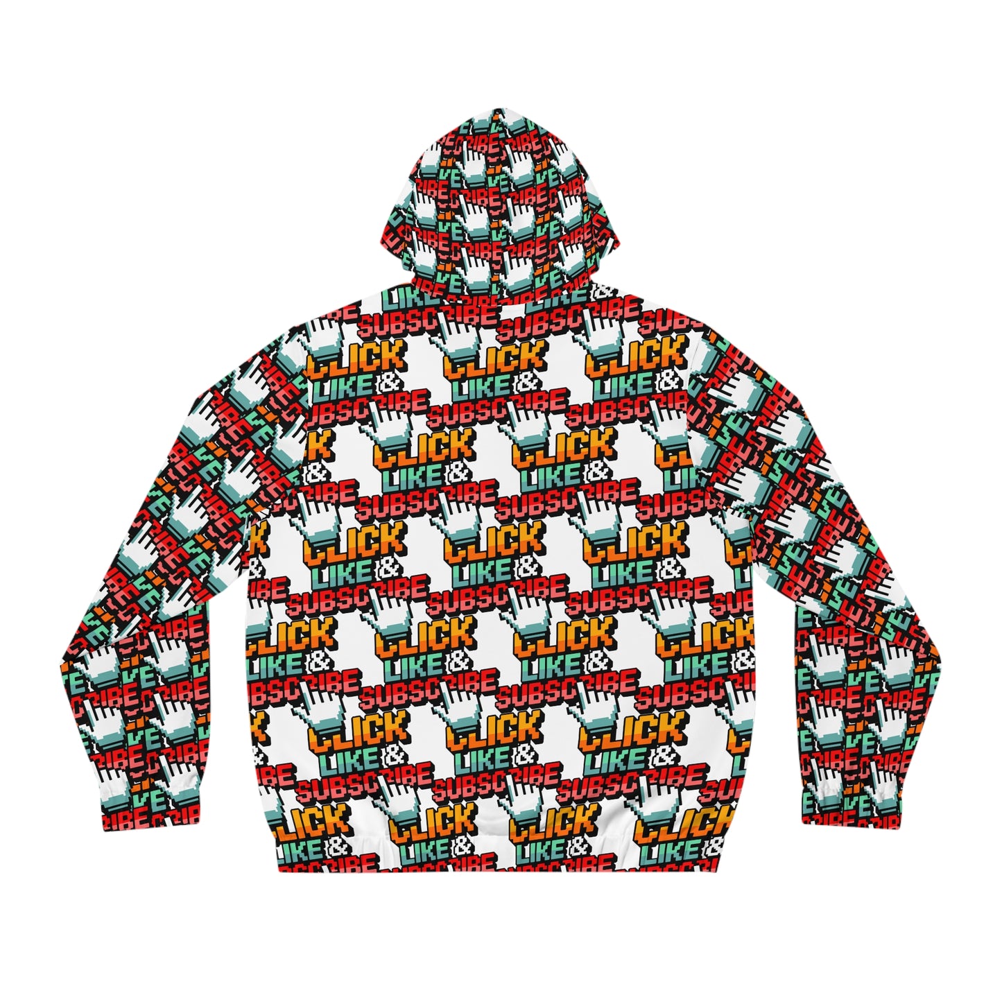 Full-Zip Hoodie 8 Bit Click Like and Subscribe for Video Creators