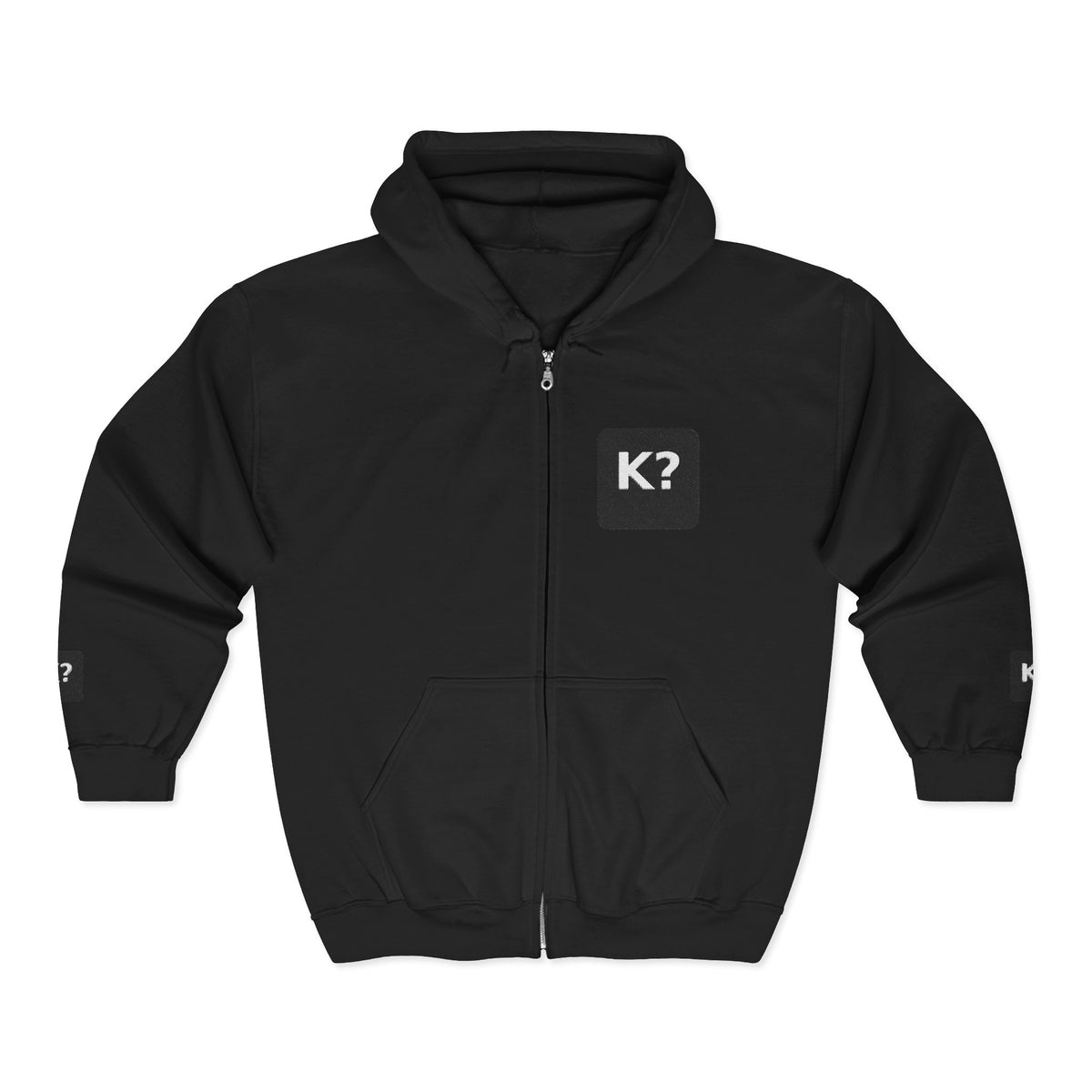 Kiffst Zip Hoodie, Black Unisex Heavy Blend™ Full Zip Hooded Sweatshirt
