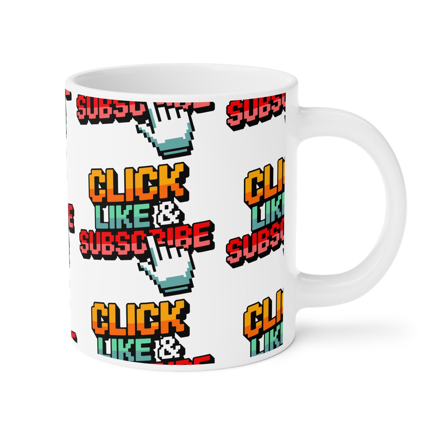 8-Bit Click Like & Subscribe - Ceramic Mugs (11oz\15oz\20oz)