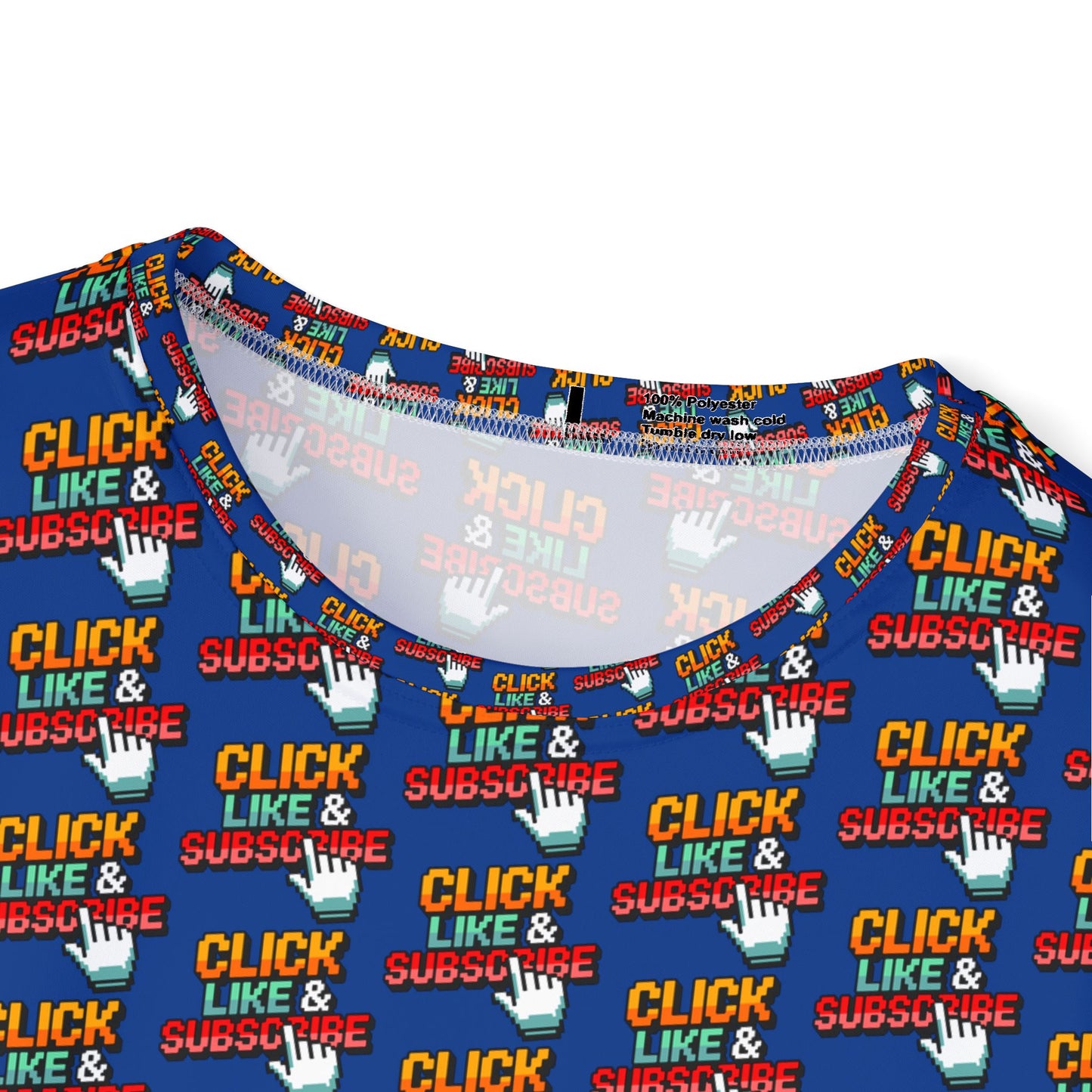 8 Bit Click Like and Subscribe Pattern Men's Sports Jersey (AOP - Blue)