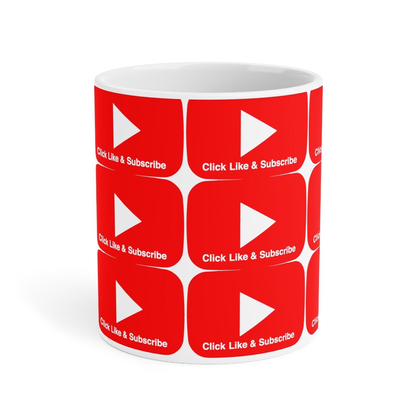 Red bar Click Like & Subscribe - Ceramic Mugs (11oz\15oz\20oz)