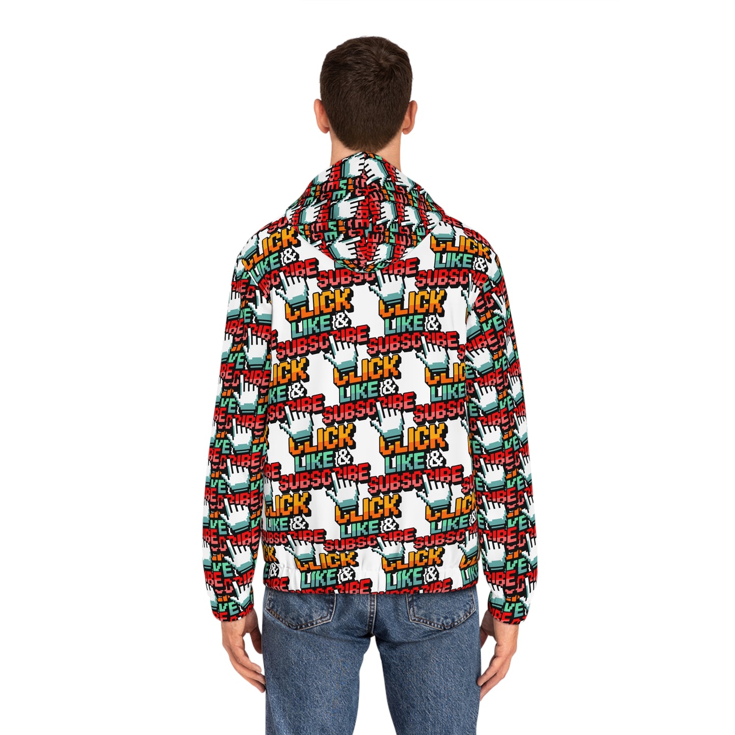 Full-Zip Hoodie 8 Bit Click Like and Subscribe for Video Creators