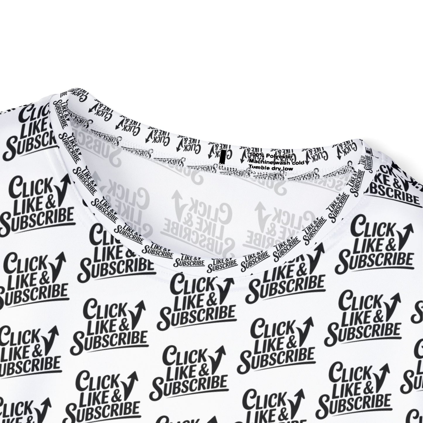 Click Like and Subscribe Pattern Men's Sports Jersey (AOP White)