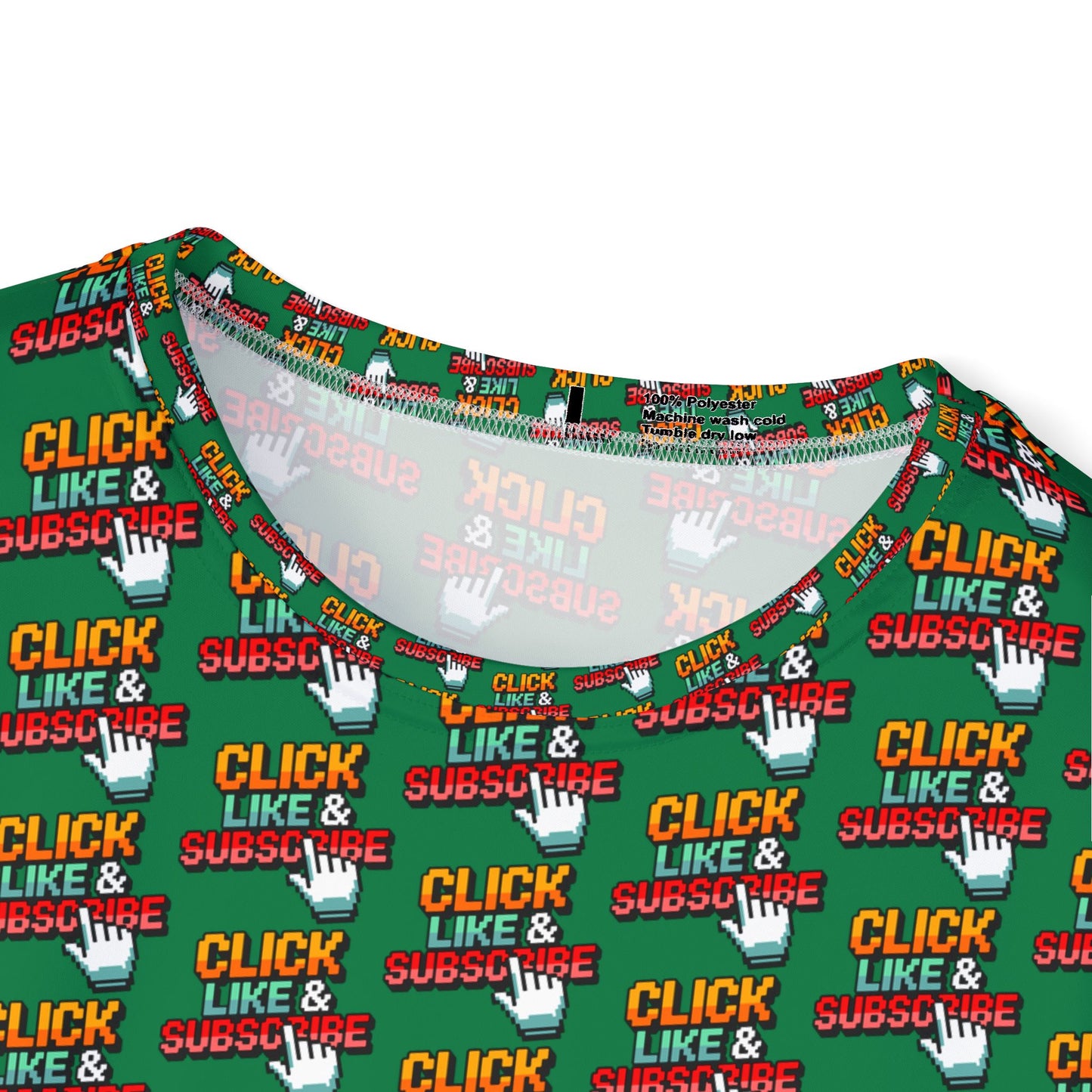 8 Bit Click Like and Subscribe Pattern Men's Sports Jersey (AOP - Green)