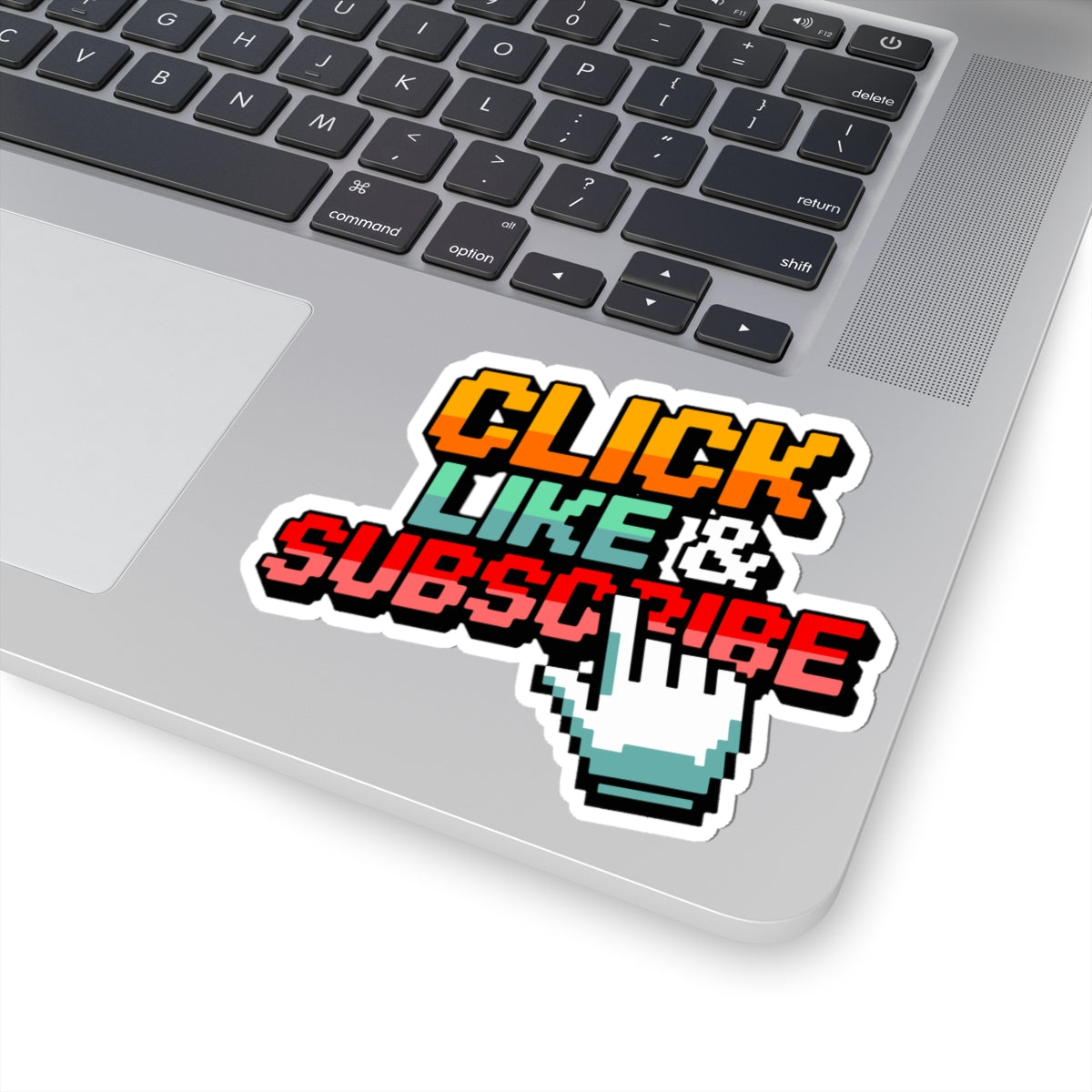8-Bit Click Like and Subscribe Kiss-Cut Stickers - Content Creator Stickers