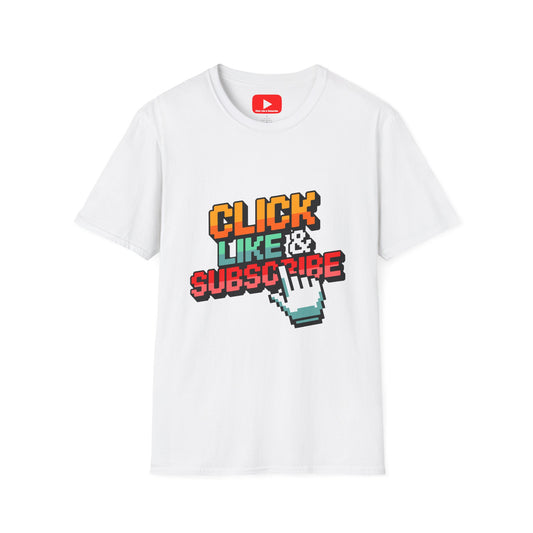 8-Bit - Click Like and Subscribe - Unisex T-Shirt
