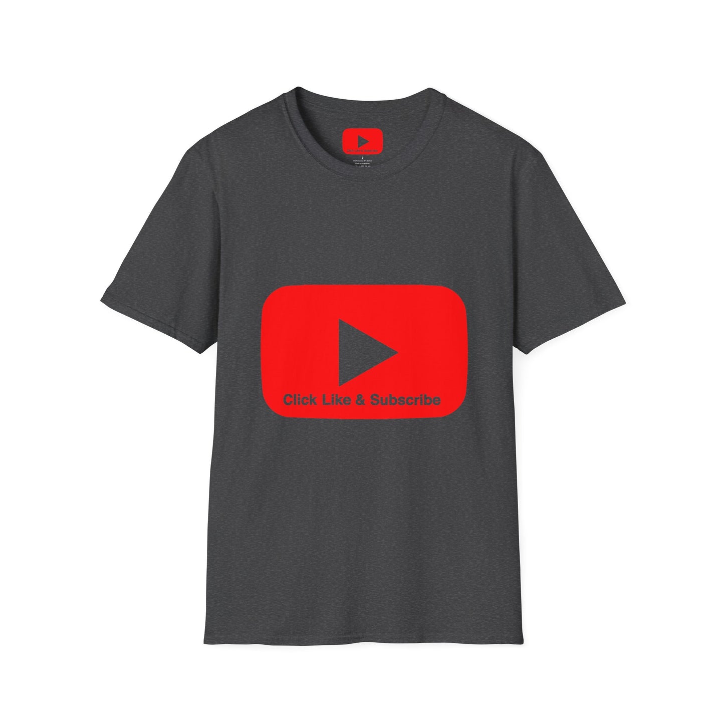 Red Button - Click Like and Subscribe - Unisex T-Shirt