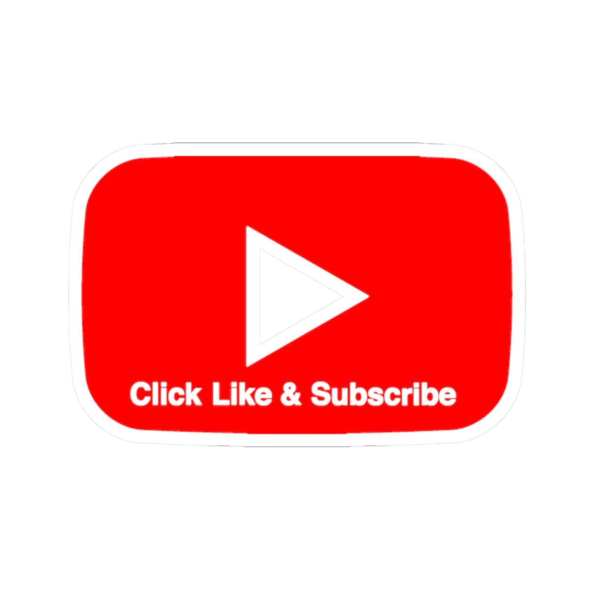 Kiss-Cut Stickers - Red Bar Center Cut Out Click Like and Subscribe Sticker