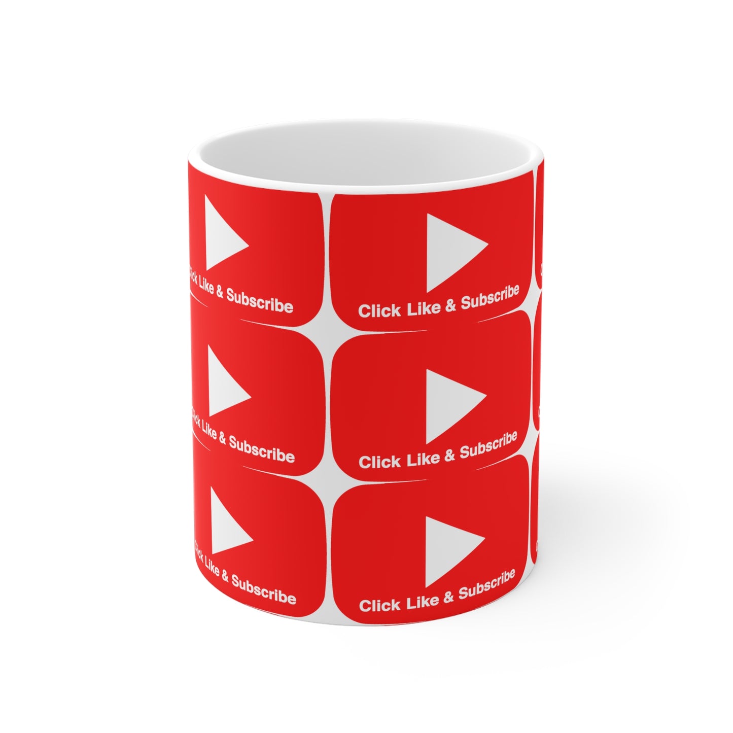 Red bar Click Like & Subscribe - Ceramic Mugs (11oz\15oz\20oz)