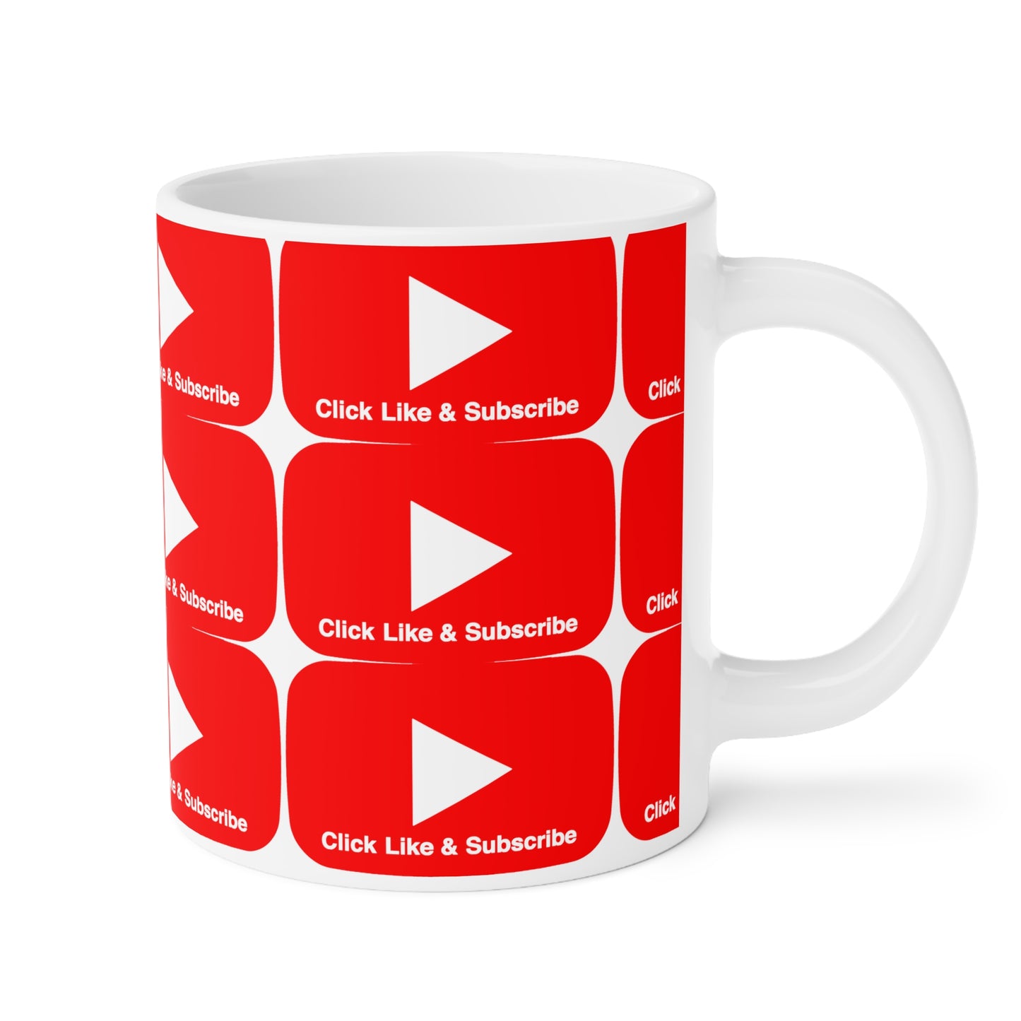 Red bar Click Like & Subscribe - Ceramic Mugs (11oz\15oz\20oz)