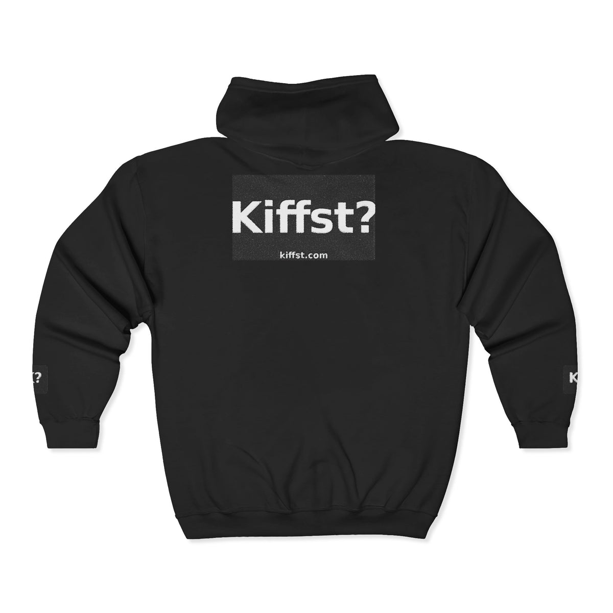 Kiffst Zip Hoodie, Black Unisex Heavy Blend™ Full Zip Hooded Sweatshirt