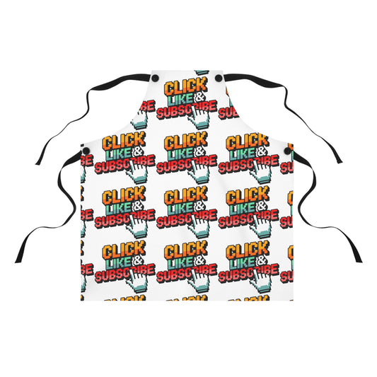 The 8-Bit Click Like and Subscribe apron
