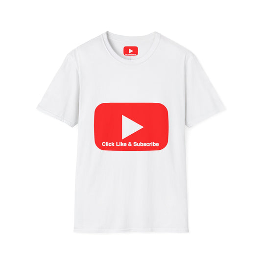 Red Button - Click Like and Subscribe - Unisex T-Shirt