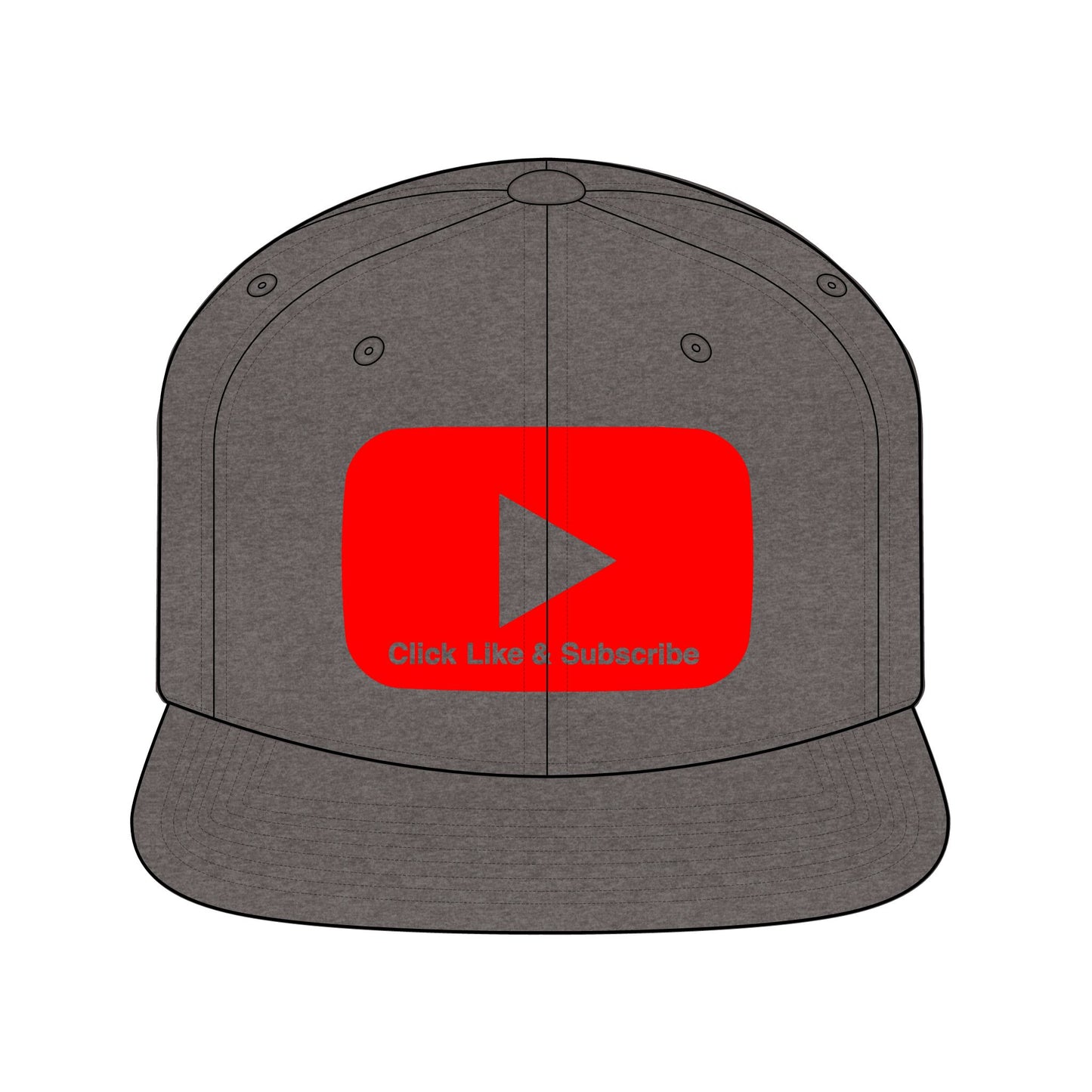Red Bar Click Like and Subscribe Snapback Caps