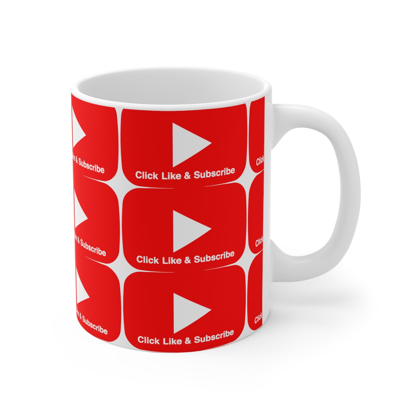 Red bar Click Like & Subscribe - Ceramic Mugs (11oz\15oz\20oz)