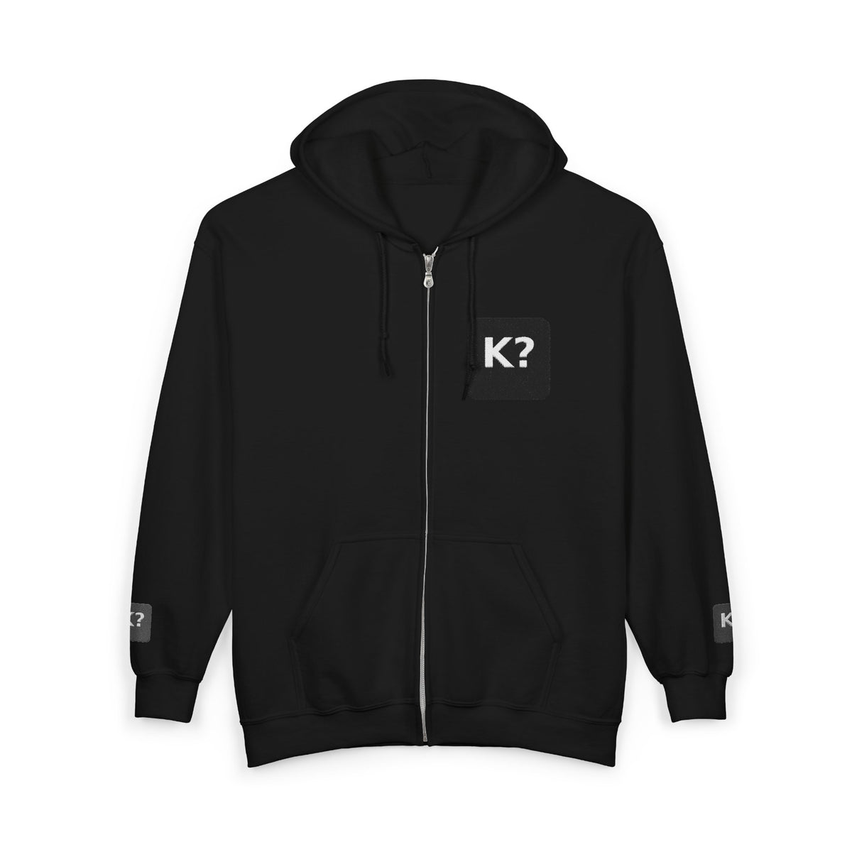 Kiffst Zip Hoodie, Black Unisex Heavy Blend™ Full Zip Hooded Sweatshirt