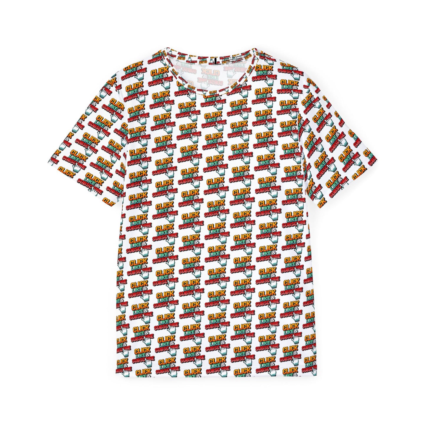 8 Bit Click Like and Subscribe Pattern Men's Sports Jersey (AOP - White)