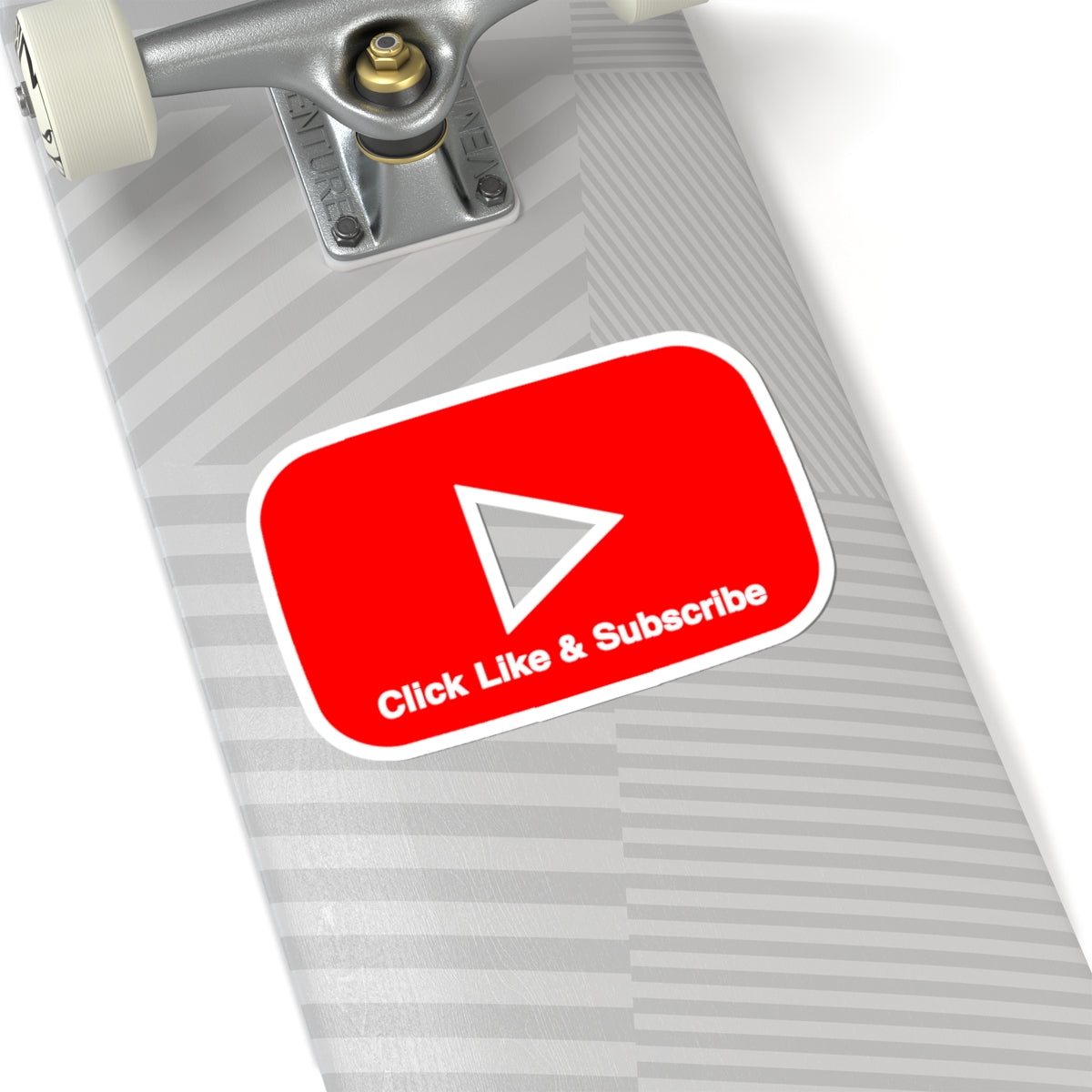 Kiss-Cut Stickers - Red Bar Center Cut Out Click Like and Subscribe Sticker