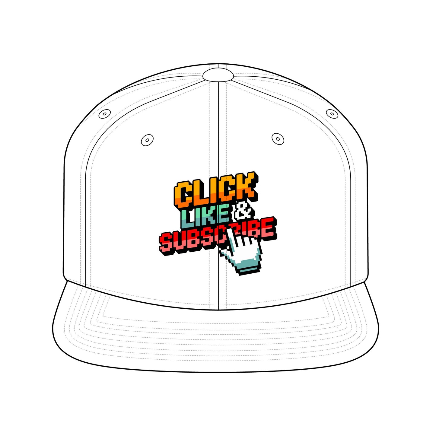 Click Like and Subscribe Snapback Caps