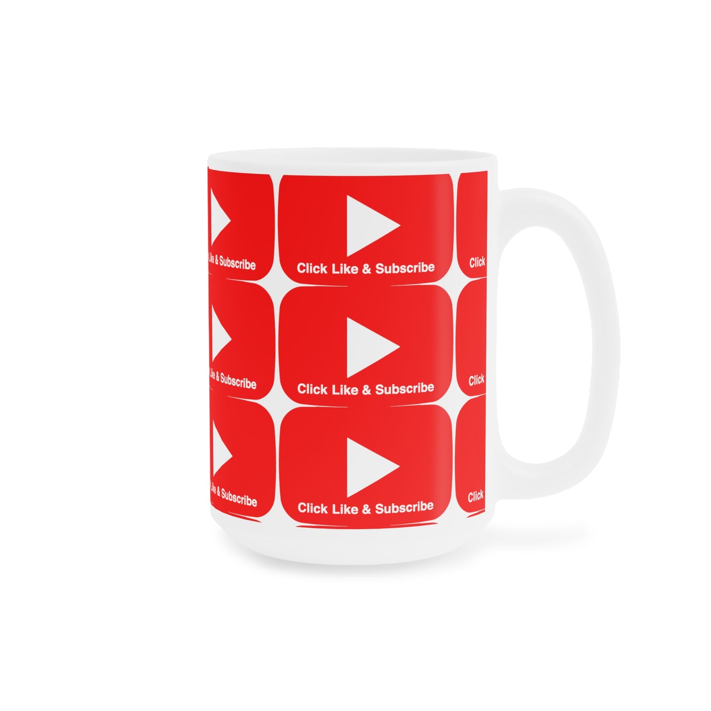 Red bar Click Like & Subscribe - Ceramic Mugs (11oz\15oz\20oz)