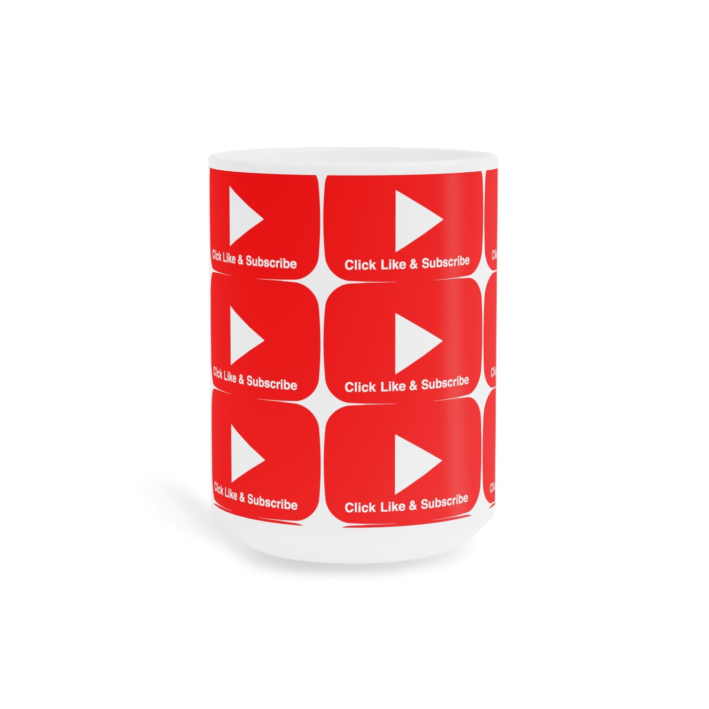 Red bar Click Like & Subscribe - Ceramic Mugs (11oz\15oz\20oz)